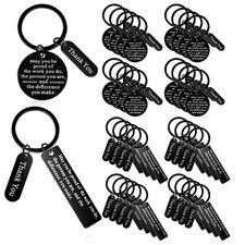 32 Pcs Thank You Gifts Keychain Bulk Employee Appreciation Keychain Christmas...