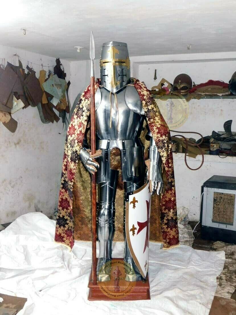 Medieval Knight Crusader Full Body Wearable Combat Armor Suit-image