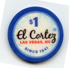 1.00 Chip from the El Cortez Casino Las Vegas Nevada Ceramic