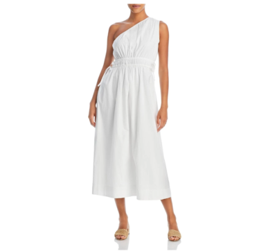 NWT Faithful the Brand La Ora Midi Dress Womens XXL 12 White One Shoulder  Cotton | eBay