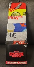 6pk - New STRANGER THINGS Men's CASUAL CREW SOCK DUSTIN/EL/STEVE SHOE SIZE 8-12