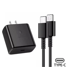 6FT Type C to Type C Cable Cord + USB-C 45W Super Fast Wall Charger for Samsung