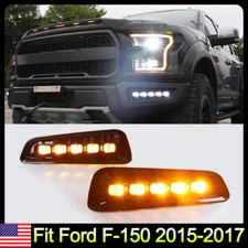 Fit For Ford F-150 2015-2017 LED DRL Turn Signal Light Driving Lamp Raptor Style