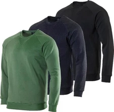 3 Pack: Men's Soft Plush Fleece Crewneck Sweatshirt - Athletic Pullover 3XL Set2