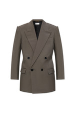 SAINT LAURENT Double Breasted Gray Blazer Jacket New Authentic