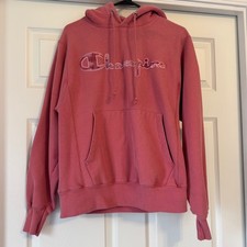 Vintage 1980's Reverse Weave Women's Champion Hoodie, Small, Pink Rose