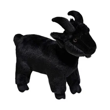 1x 11.8'' Fluffy Goat Plush Toy Simulation Black Goat Plush Animal Toy Doll Gift