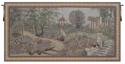 Busy Gardener of Eden 27x49 in Jacquard Woven Decorative Wall Tapestry NEW
