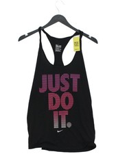 Nike Women's T-Shirt S Black Polyester with Cotton, Viscose Basic