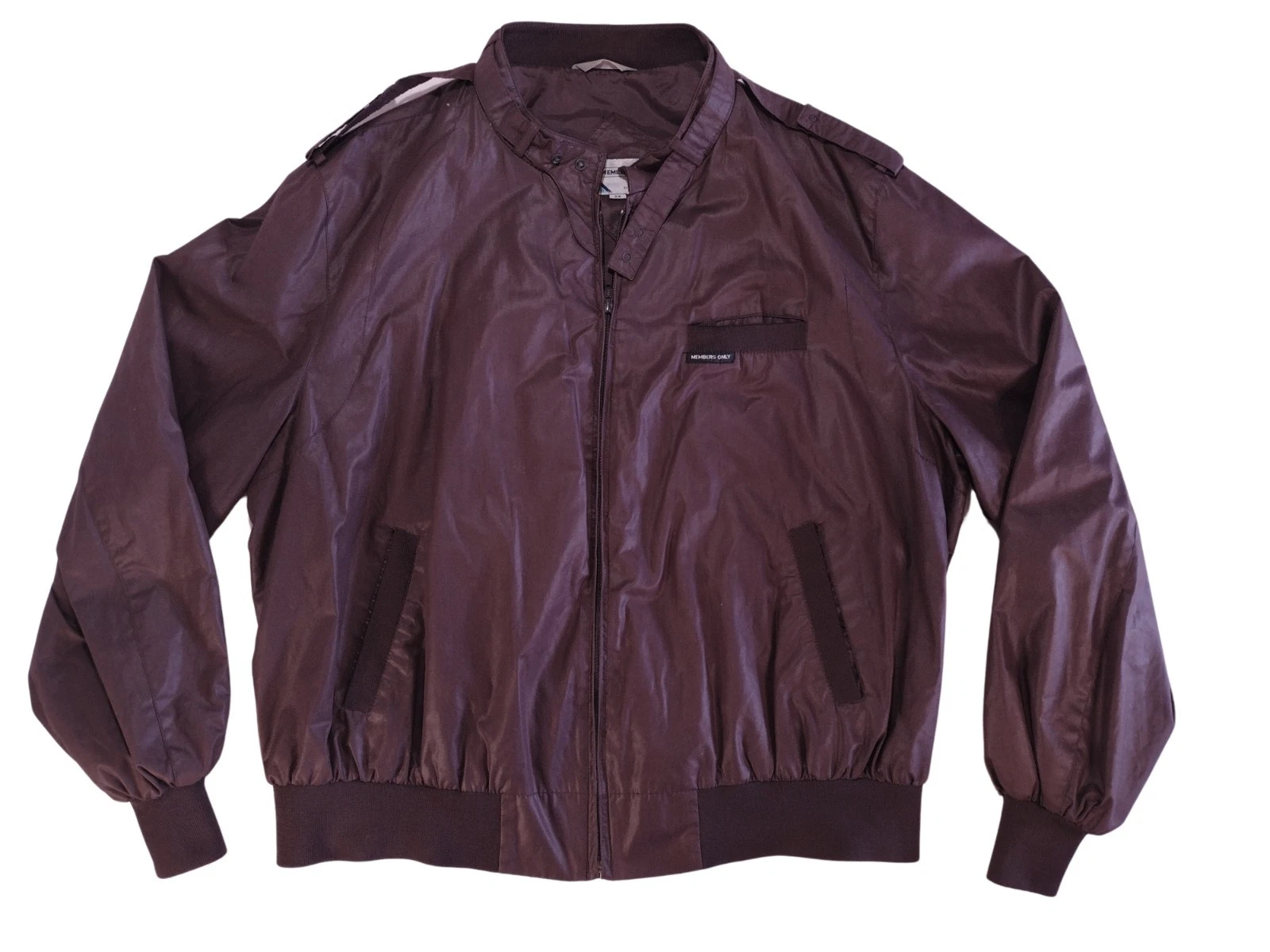 VTG 70s Members Only Cafe Racer Jacket 2XL Red Burgundy Bomber Rare USA Size 2X