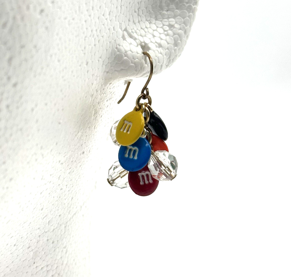 M&M Candy Inspired Dangle Earrings Colorful Beaded Fun Fashion Jewelry