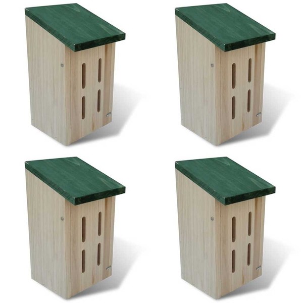 4X Insektenhotel Holz Schmetterlingshaus Nistkasten Schmetterlingskasten vidaXL-image