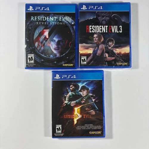 Lot of 3-Resident Evil Revelations, 3 & 5-PS4-Factory Sealed