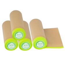 Pre-Taped Masking Paper for Painting - 12 inch x 50 feet Tape and Drape Brown