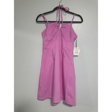 Joysya Pink Smocked Halter Neck Mini Dress Size M