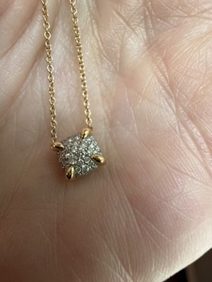 David Yurman PETITE CHATELAINE PENDANT 18K Yellow Gold with Pavé Diamonds 7mm