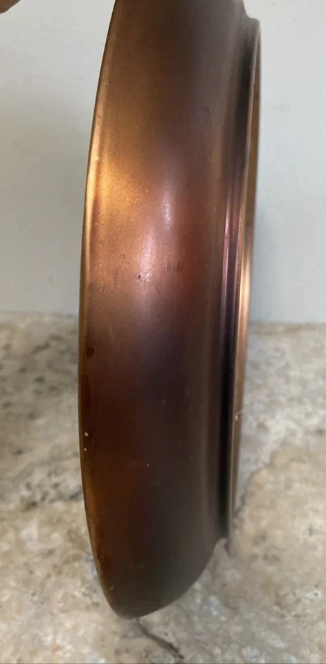 Reloj de Pared Gallo Marco de Metal Cobre Decoración 11" Granja Cocina Funciona Foto 4 de 4