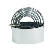 5 Pcs Round Biscuit Cutters with Handle Stainless Steel Circle Cookie Cutters