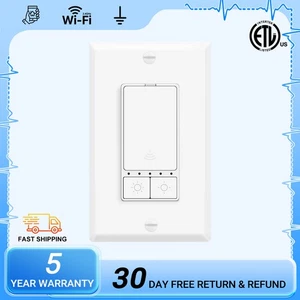 1× Smart Dimmer Switch for Dimmable LED CFL Incandescent WiFi Alexa Google Home