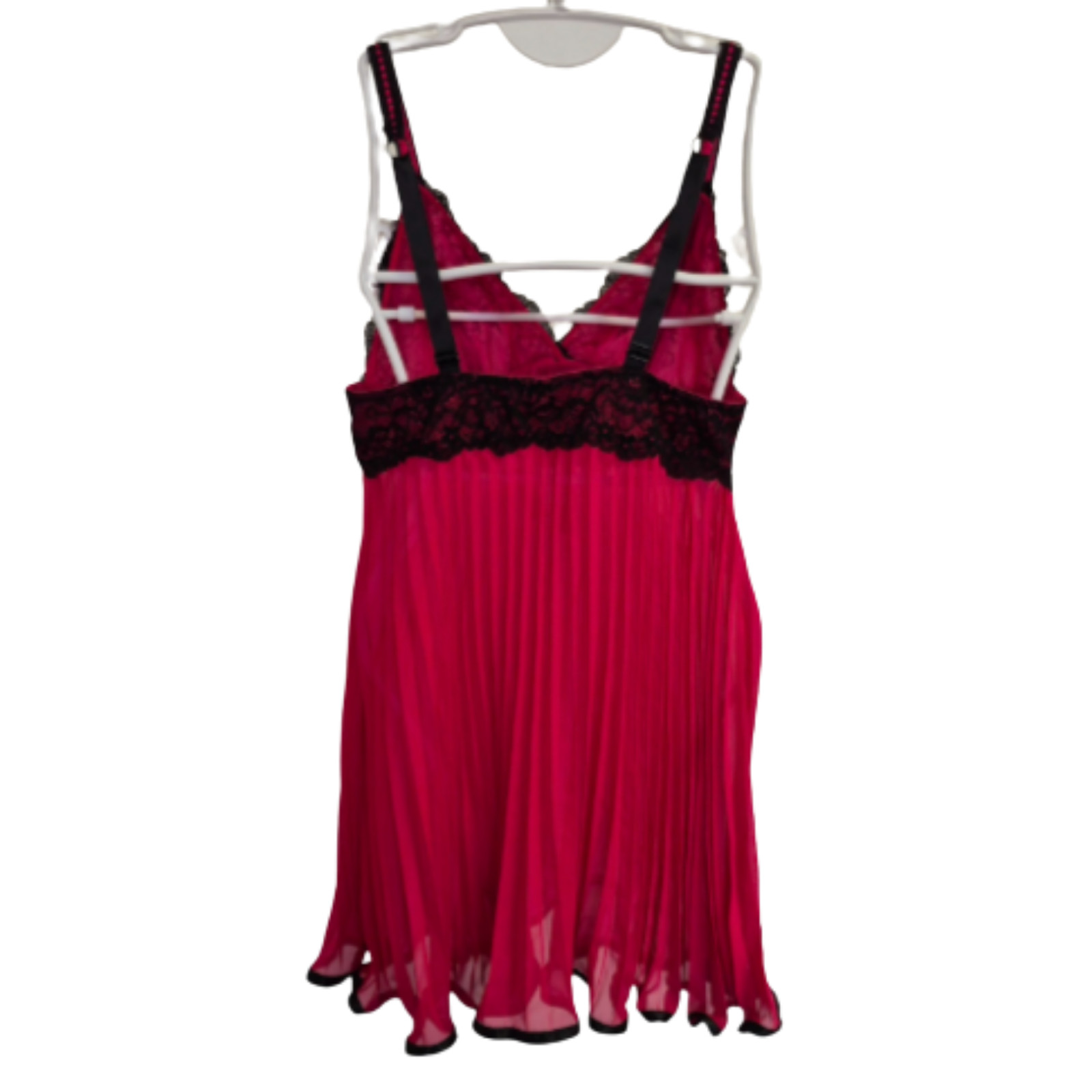 Bassoni Chemise Pink with Black Lace Detail Size 14 NWT image 2
