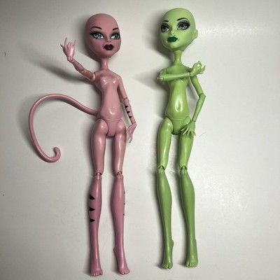 Monster High Create-A-Monster Werecat Cat & Witch Dolls Bodies Lot CAM Mattel