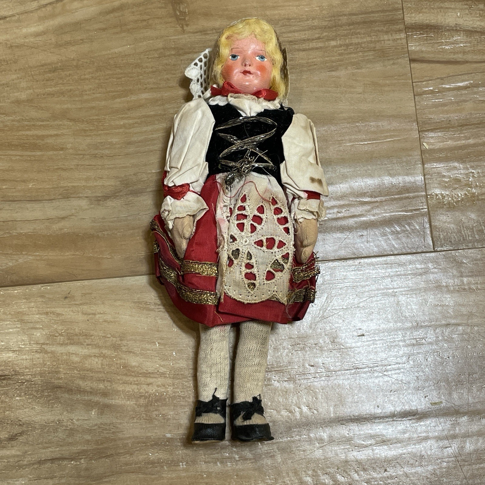 Antique Polish/German/Hungarian Folk Doll 1930/40's Painted 