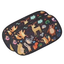 Window Shade- 2 Pack -XL-25" x 16"-Colorful Cartoon Animal Designs, Cling Car