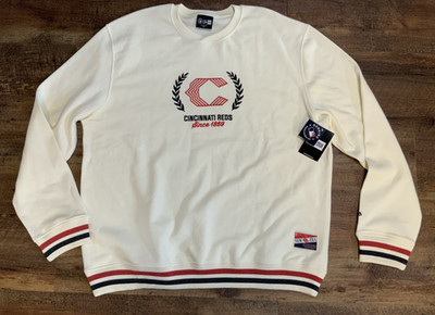 New Era Cincinnati Reds Cream Throwback Pullover Sweatshirt Mens XX Large NWT
