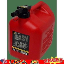 No Spill 5 Gal Gas Can Portable Fuel Container Auto-Stop Nozzle Durable Indoor