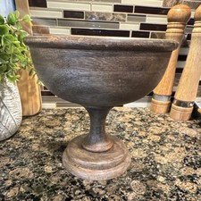 GG Collection Wooden Pedestal Bowl 7" Diameter 7" Height Home Decor Accent