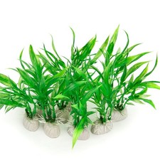 COMSUN 10 Pack Artificial Aquarium Plants, Small Size 4 inch Approximate Heig...