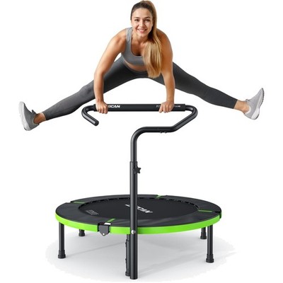 Indoor Trampolin, 102cm, 150kg Tragkraft, Faltbar, Verstellbarer Griff, Kids ...
