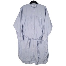 UNIQLO Blue Long Sleeve Shirt Dress Button Front Cotton Womens XL