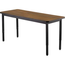 Height Adjustable Table 60"W x 30"D x 22-1/4 to 37-1/4"H Walnut