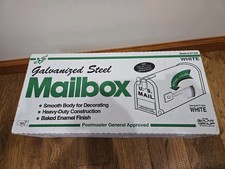 Galvanized Steel Mailbox White Standard Model ST10W Postmaster Approved NIB