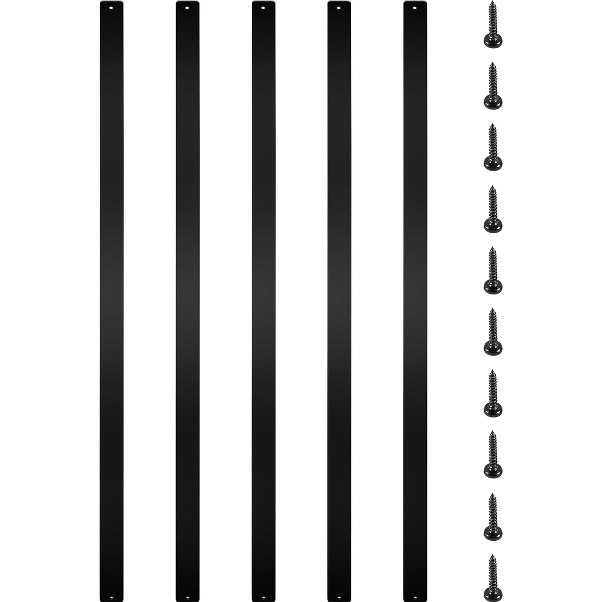 120-Pack 26-Inch Black Metal Balusters For Deck – 3/4" Aluminum Round Spindles With Drill Bit, Rust-Free For Outdoor Stairs & Railings