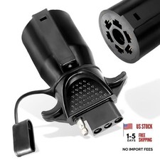 Premium 7 Pin to 4 Pin Trailer Adapter, 7 Way Blade to 4 Way Flat Black
