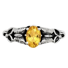 Natural Citrine 925 Sterling Silver Ring s.5 Jewelry R-1746