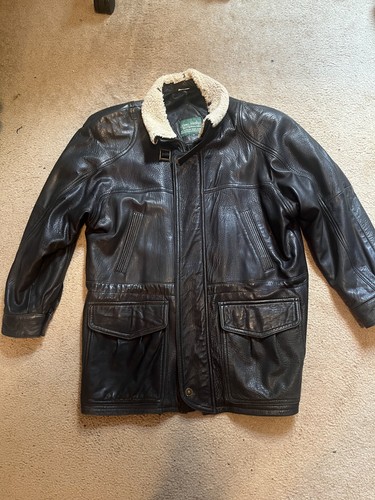 Vintage Heinz Healey's Gentlemens Apparel Station Square Leather Jacket 40