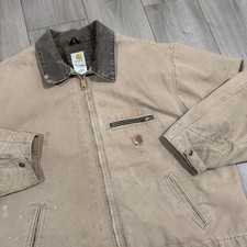Vtg Carhartt J97 SDL Detroit Jacket Mens 3XL Brown Blanket Lined Canvas USA Made