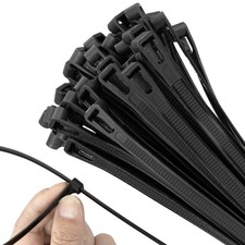 Armpow 18 Inch Recoverable Reusable Zip Ties, 100PCS Black 18inch,