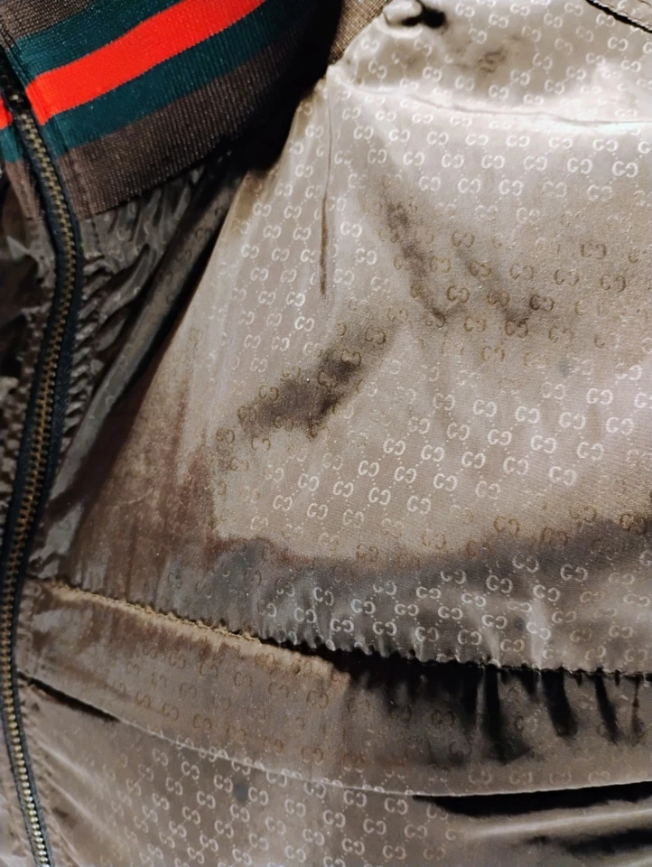 🔥 RARO XXXXL Vintage Gucci GG Monograma Web Stripe Jaqueta Bombardeiro - AUTÊNTICA! - Imagem 2 de 3