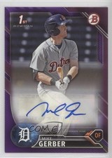 2016 Bowman Retail Prospect Auto Purple 101/250 Mike Gerber #PA-MG Auto 0m8