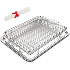Oven Air Fryer Basket and Tray, 15.5“ x 11.6“Air Fryer Basket for Oven with 3...