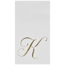 Gift Boutique 100 Gold Monogram Guest Napkins Letter K Disposable Paper Hand Tow