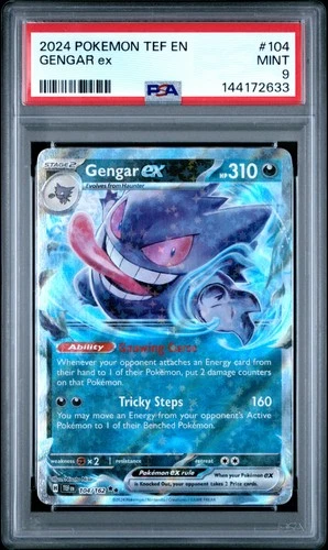 2024 POKEMON TEF EN-TEMPORAL FORCES #104 GENGAR EX PSA 9