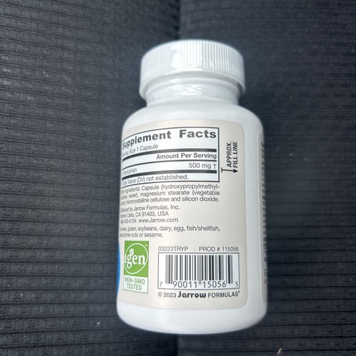 L-Tryptophan, 500 mg, 60 Veggie Capsules Exp/6/26 - Picture 2 of 2