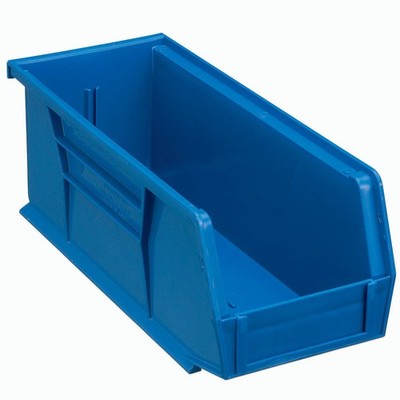 Plastic Hanging  Stacking Storage Bin 4-1/8 x 10-7/8 x 4 Blue Lot of 12