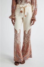 Zimmermann Rhiannon Flare Pants Paisley Linen NWT Sz AU 2 US 6