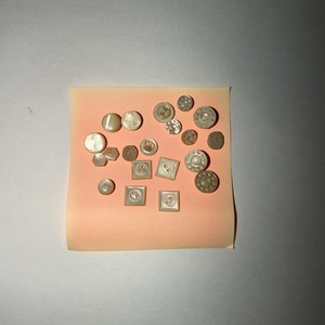Lot Vintage Antique Mother Of Pearl Buttons Very Small Square and Round